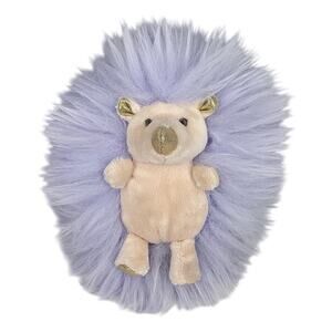 FAO SCHWARZ LAVENDER / METALLIC GOLD HEDGEHOG PLUSH  – 6" – SOFT & FLUFFY